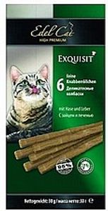 חטיף אדל 6 מקלות ארנב וכבד לחתולים 30 גרם - Edel Exquisit