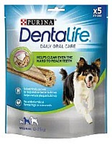 חטיף לכלב דנטלייף גזע בינוני 5 יח' 115 גרם - Purina Dentalife Daily oral care Medium Breed