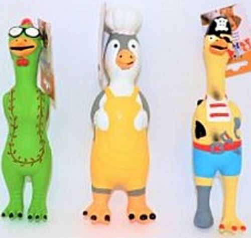 משחק לכלבים תרנגול גומי מצפצף