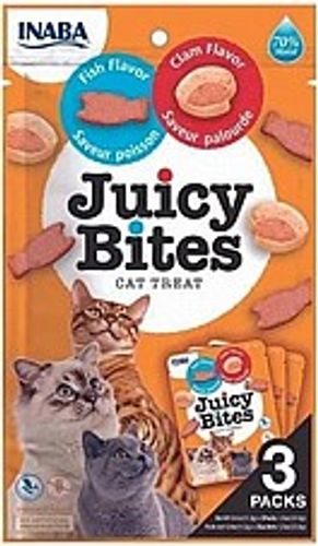 חטיף אינאבה ג'וסי בייטס צדפות ודגים  55 גרם - Inaba Juicy Bites Fish and Clam flavor