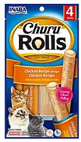 חטיף אינאבה צ'ורו רול עוף לחתול 40 גרם - Inaba Churu Rolls Chicken