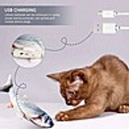 משחק אינטרקטיבי לחתול דג רוטט עם קטניפ - Electric Fish Cat Toy with Catnip