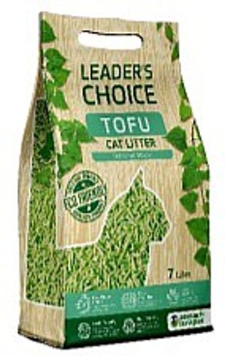 מצע חול חתולים טופו מתגבש תה ירוק 7 ליטר - Leader's Choice Cat Litter