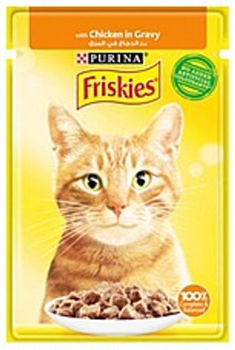 פאוץ' פריסקיס נתחי עוף ברוטב לחתול 85 גרם - Friskies