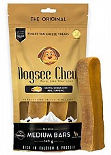 חטיף לכלבים זוג עצמות יאק בינוניות 140 גרם - Dogsee Chew Turmeric Medium Bars