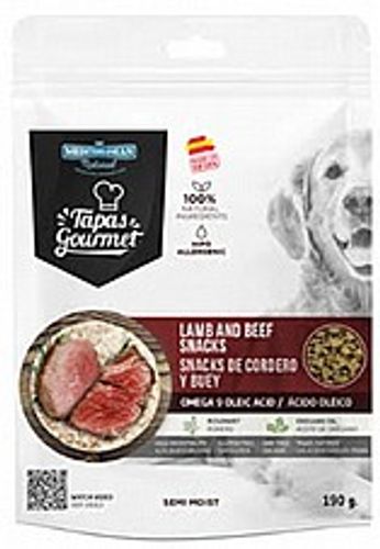 חטיף לכלב טאפס היפואלרגני כבש ובקר 150 גרם - Tapas Gourmet lamb and beef snacks