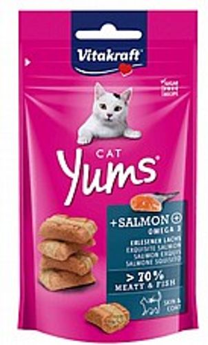 חטיף ויטקראפט קט יאמס סלמון 40 גרם - Vitakraft Cat Yums Salmon