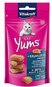 חטיף ויטקראפט קט יאמס סלמון 40 גרם - Vitakraft Cat Yums Salmon