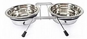 סט כלי נירוסטה עם גומי ומעמד 20 ס"מ - Complete set Stand + 2 bowls