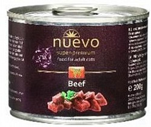 שימורי נואבו סופר פרמיום בקר לחתולים 200 גרם - Nuevo Super Premium Beef