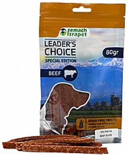 חטיף לידר צ'ויס פרוסות בקר לכלבים 80 גרם - Leader's Choice