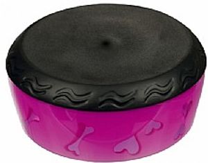 קערת פלסטיק עם איורי לבבות ועצמות 900 מ"ל - Trixie Plastic Bowl