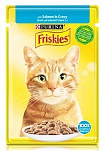 פאוץ' פריסקיס נתחי סלמון ברוטב לחתול 85 גרם - Friskies