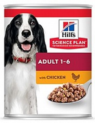 שימורי הילס סאיינס פלאן עוף לכלבים 370 גרם - Hill's Science Plan Canine Adult All Breeds With Chicken