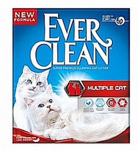 אוור קלין אדום חול מתגבש למספר חתולים 10 ליטר - EVER CLEAN multiple cat