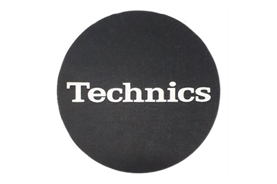 זוג סליפמטים שחורים עם לוגו לבן - TECHNICS Slipmat B/W 