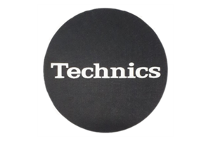 זוג סליפמטים שחורים עם לוגו לבן - TECHNICS Slipmat B/W 