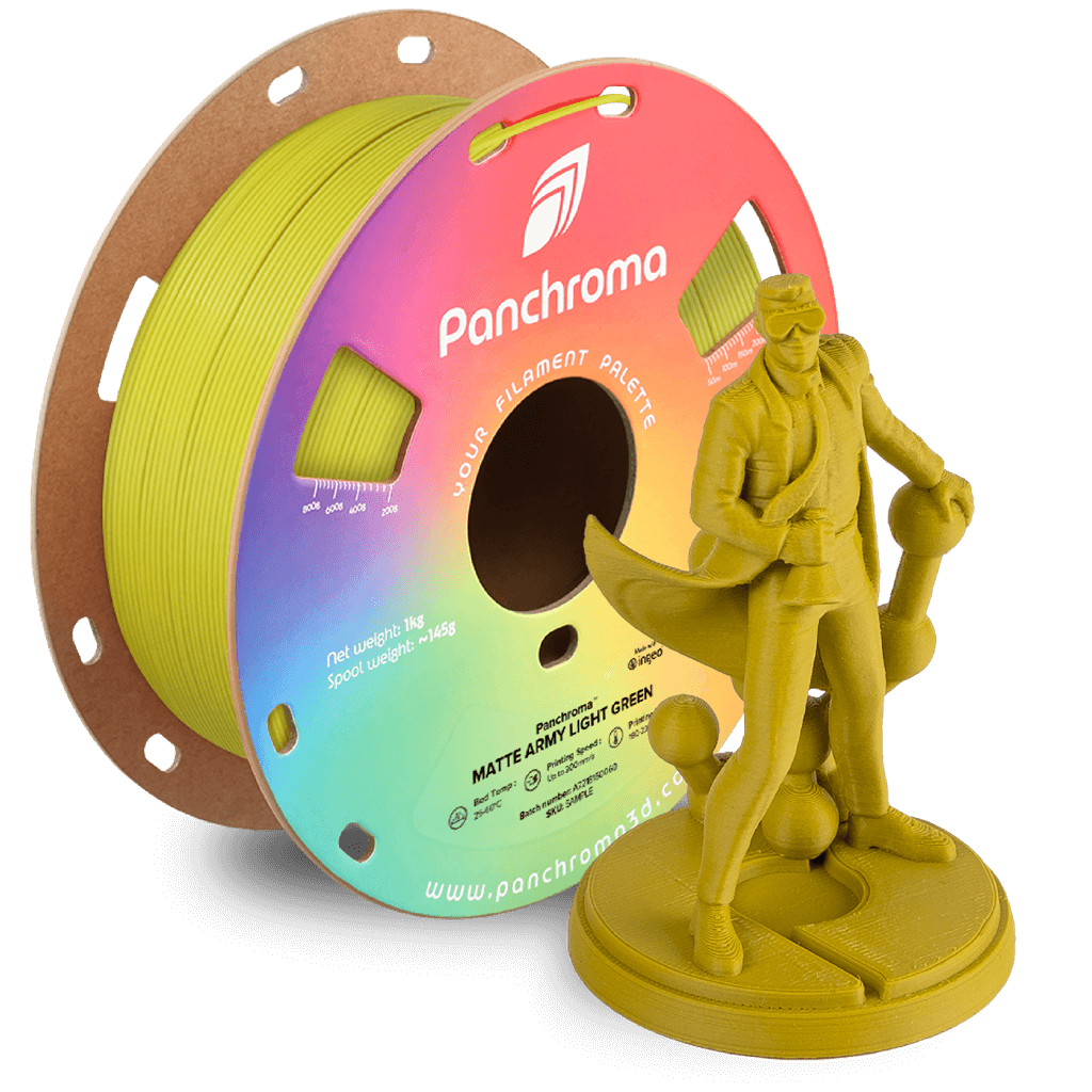 פילמנט ירוק צבאי בהיר 1 ק"ג 1.75 מ"מ - Panchroma Matte PLA Army Light Green (PolyTerra™ PLA)
