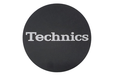 זוג סליפמטים שחורים עם לוגו כסוף - TECHNICS Slipmat B/S 