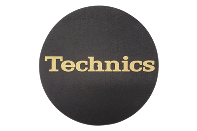 זוג סליפמטים שחורים עם לוגו זהוב - TECHNICS Slipmat B/G 
