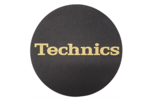 זוג סליפמטים שחורים עם לוגו זהוב - TECHNICS Slipmat B/G 