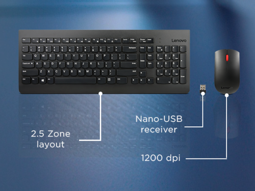 סט אלחוטי Lenovo Wireless Combo Keyboard & Mouse