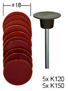 דיסק לטש גליל 18 מ"מ גרעין 120/150 10 יח