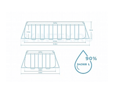 בריכת אולטרה מלבנית 975x488x132 מסדרת ULTRA XTR