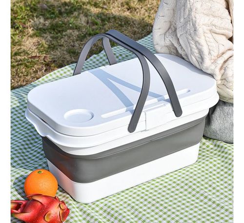  COLLAPSIBLE   BASKET סלסלת פיקניק מתקפלת עם שולחן נשלף