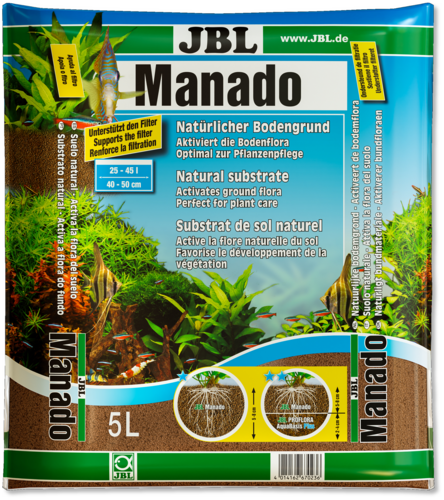 מצע מנדו דק בצבע חום לצמחים 5 ליטר JBL Manado