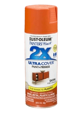 ספריי צבע 2X עם יסוד Satin Fire Orange - כתום משי