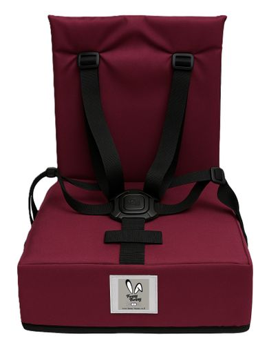 כיסא הגבהה Grow Up מתקפל ונח עם רצועות פנימיות וקשירה לכיסא מטבח/פינת אוכל - בורדו/חציל