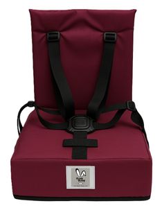 כיסא הגבהה Grow Up מתקפל ונח עם רצועות פנימיות וקשירה לכיסא מטבח/פינת אוכל - בורדו/חציל