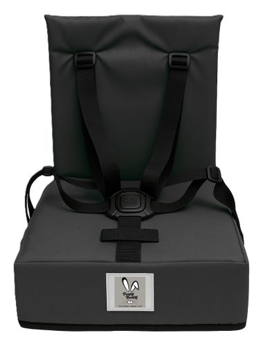 כיסא הגבהה Grow Up מתקפל ונח עם רצועות פנימיות וקשירה לכיסא מטבח/פינת אוכל - אפור כהה