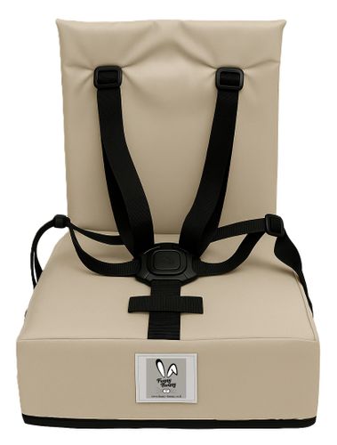 כיסא הגבהה Grow Up מתקפל ונח עם רצועות פנימיות וקשירה לכיסא מטבח/פינת אוכל - חול