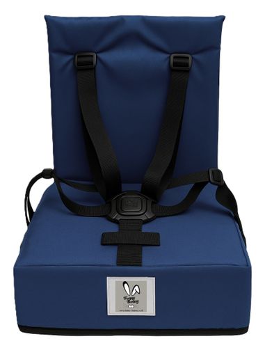 כיסא הגבהה Grow Up מתקפל ונח עם רצועות פנימיות וקשירה לכיסא מטבח/פינת אוכל - כחול נייבי