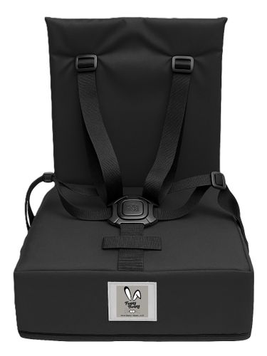 כיסא הגבהה Grow Up מתקפל ונח עם רצועות פנימיות וקשירה לכיסא מטבח/פינת אוכל - שחור גרפיט