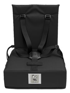 כיסא הגבהה Grow Up מתקפל ונח עם רצועות פנימיות וקשירה לכיסא מטבח/פינת אוכל - שחור גרפיט