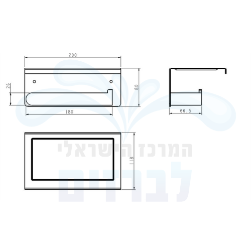 מידות מחזיק ניר טואלט עם מדף מדגל טל 94286