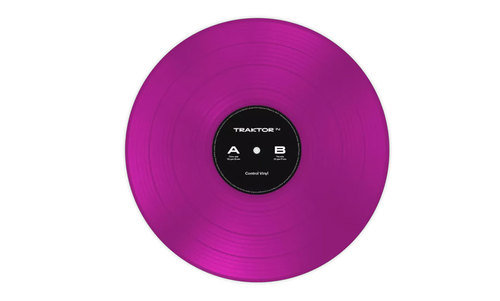 תקליט טיים קוד לטרקטור - Traktor Control Vinyl -  ורוד ניאון.