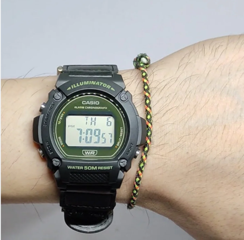 שעון לחיילים לצבא CASIO W-219HB-3A רצועת בד קסיו