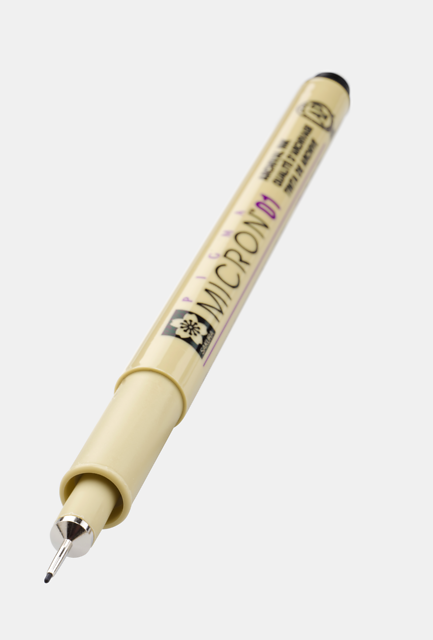 עט רפידוגרף שחור MICRON סקורה 0.1