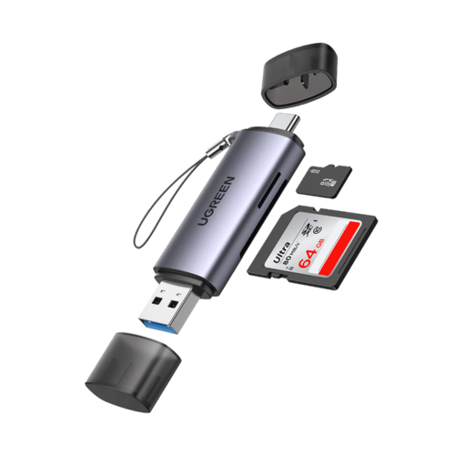 קורא כרטיסים 2 ב-1 UGreen CM185 50706 OTG USB-C+USB-A To TF/SD 3.0 Card Reader