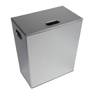 סל כביסה קטן מעויינים כסוף מבריק ECOPELLE Hamper 