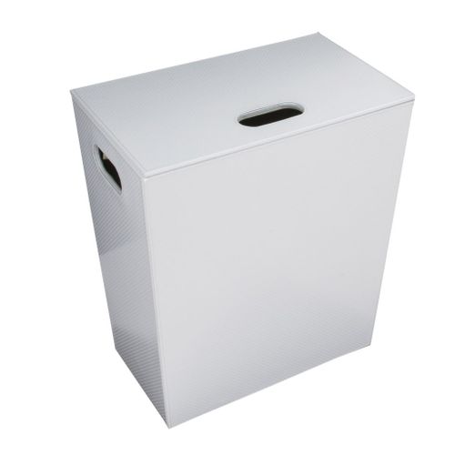 סל כביסה קטן מעויינים לבן מבריק ECOPELLE Hamper 