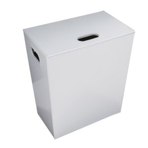 סל כביסה קטן מעויינים לבן מבריק ECOPELLE Hamper 