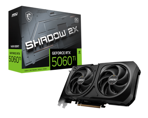 כרטיס מסך MSI GeForce RTX 5060 Ti 16G SHADOW 2X OC PLUS 