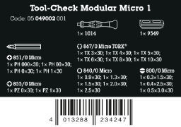 WERA Tool‑Check Modular Micro 1 – סט מברג ביטים 21‑חלקים קומפקטי 05049002001
