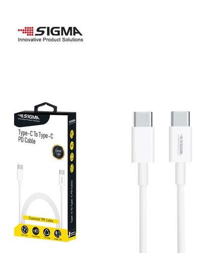 כבל מהיר 20W PD C ל- TYPE-C לבן 1.2 מטר SIGMA SM-TYPEC-WH-B-PD