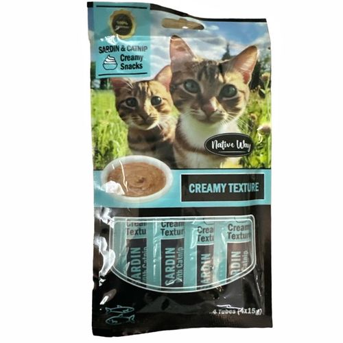 שלוקים לחתול בטעם סרדינים וקטניפ 4 יחידות Native Way
